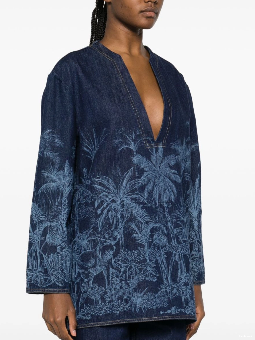 Affordable denim Jungle Toile Alanui de Jouy tunic Women 0325